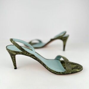 AERA Sally Sling Back Heeled Sandal Vegan Python Italy US 9-9.5 EU 40.5 $338